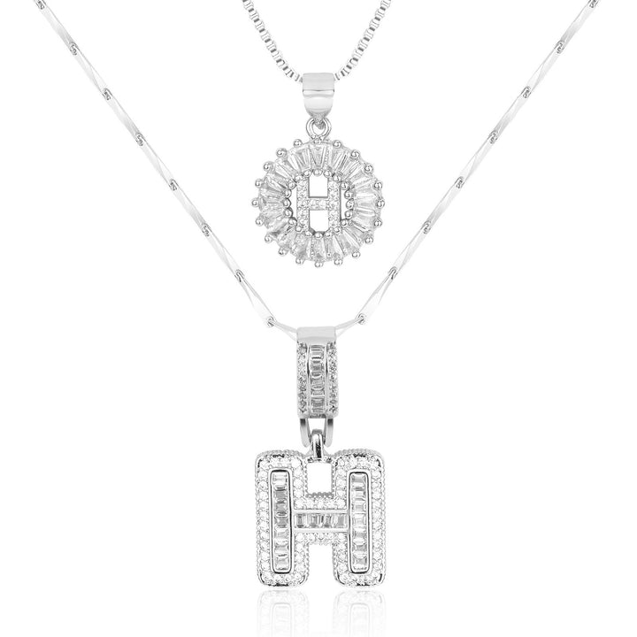 Primrose | Collares Iniciales de Letra con Diamantes (2 piezas)