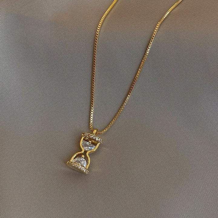 Gavielle | Collar de Reloj de Arena de Oro de 14K
