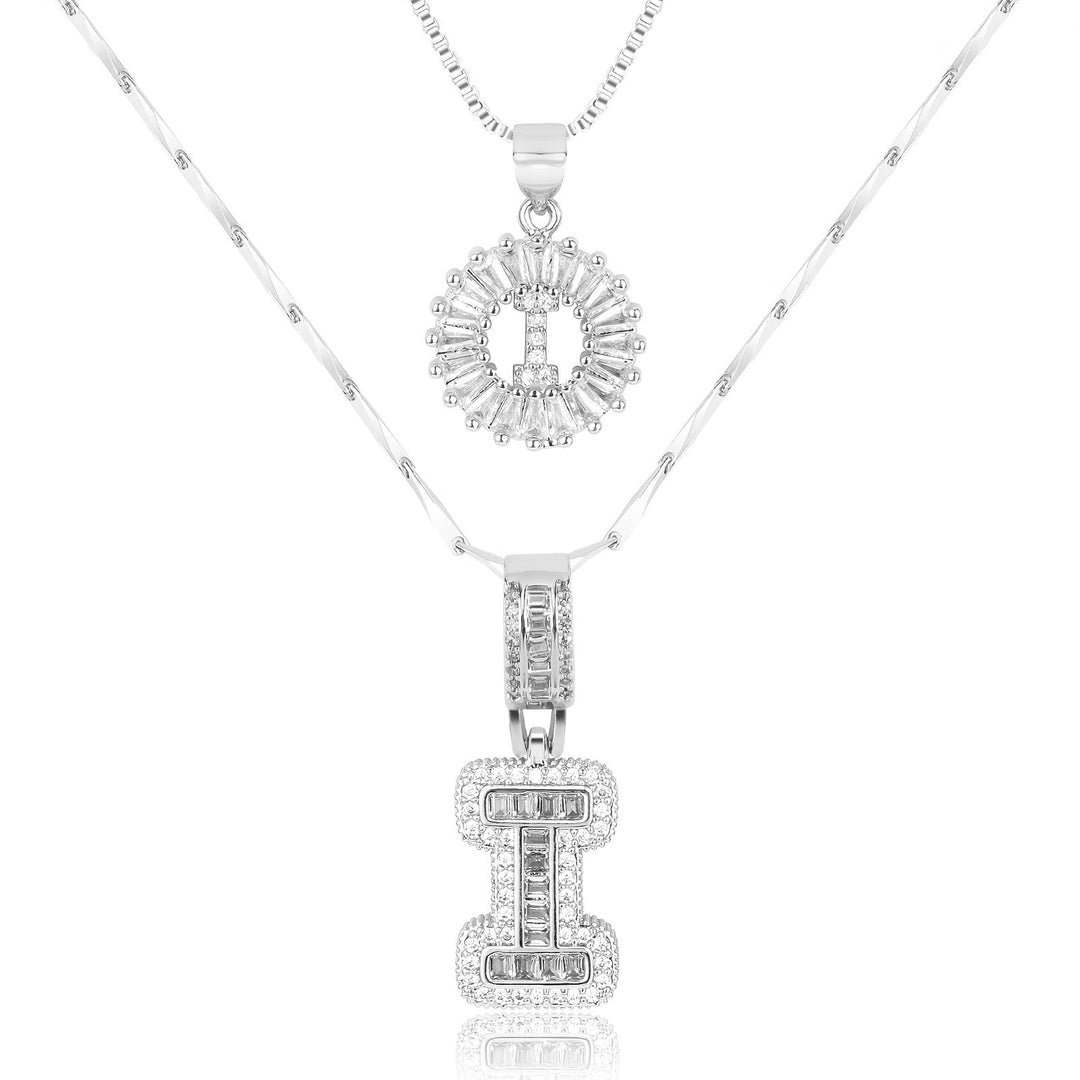 Primrose | Collares Iniciales de Letra con Diamantes (2 piezas)