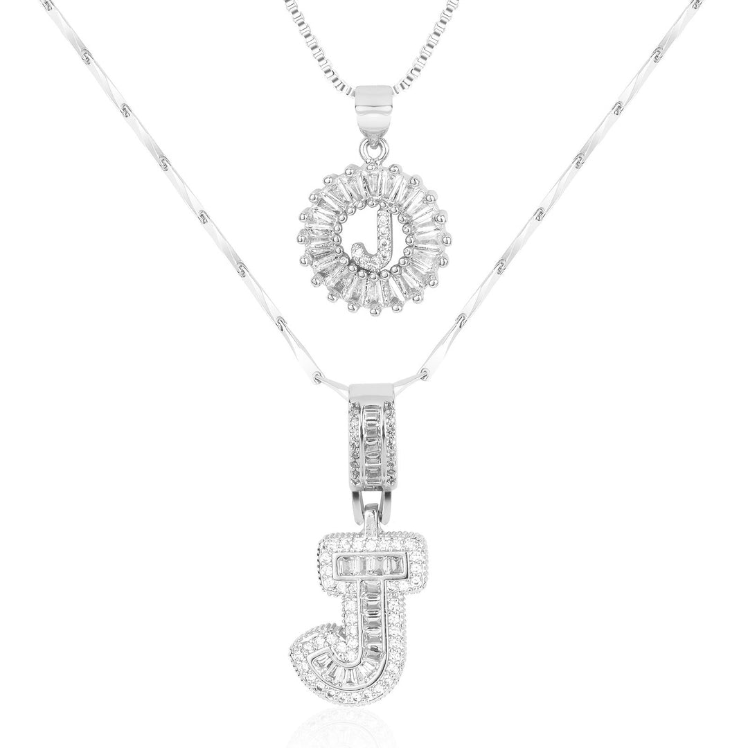 Primrose | Collares Iniciales de Letra con Diamantes (2 piezas)