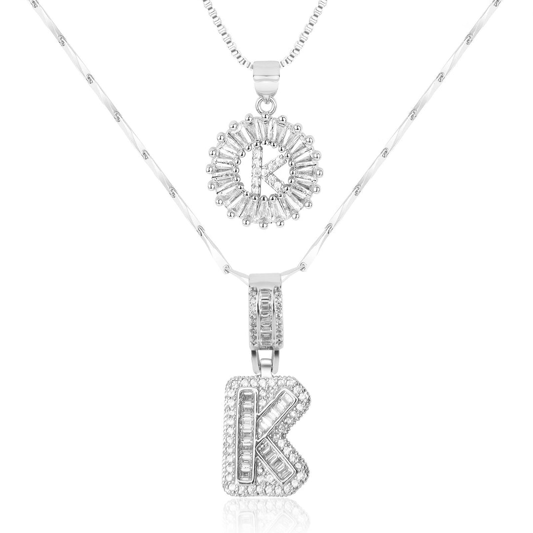 Primrose | Collares Iniciales de Letra con Diamantes (2 piezas)