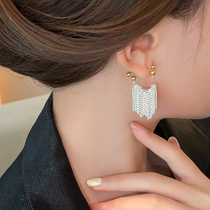 Ursa | Pendientes, collar, pulsera con flecos en forma de cascada