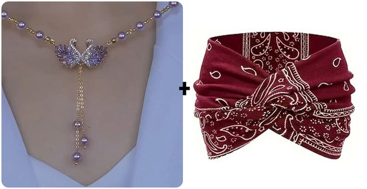 Winslow | Collar con colgante Cisne Doble en color púrpura