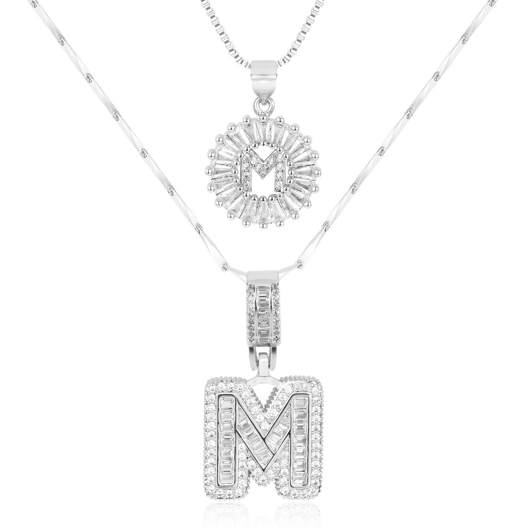 Primrose | Collares Iniciales de Letra con Diamantes (2 piezas)