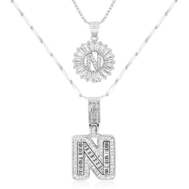 Primrose | Collares Iniciales de Letra con Diamantes (2 piezas)