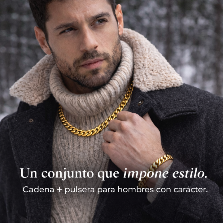 Reid | Set de Collar y Pulsera de Cadena para Hombre con Estilo Audaz