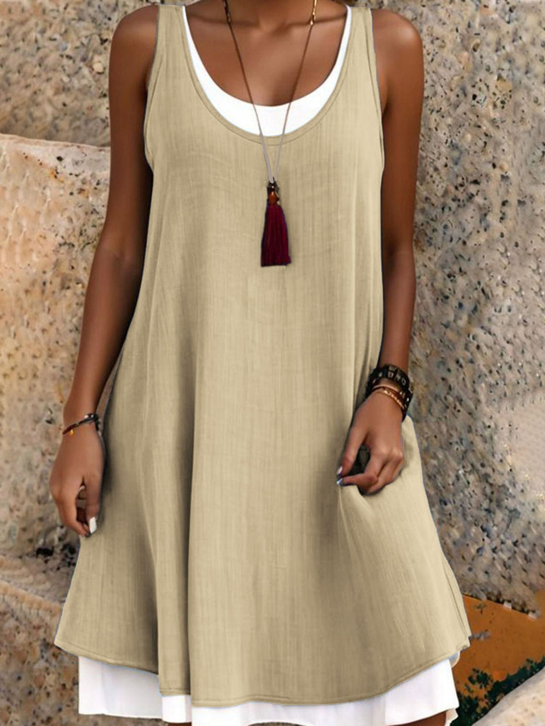 Gabrielle | Vestido Efecto Dos Piezas con Diseño en Capas y Estilo Elegante