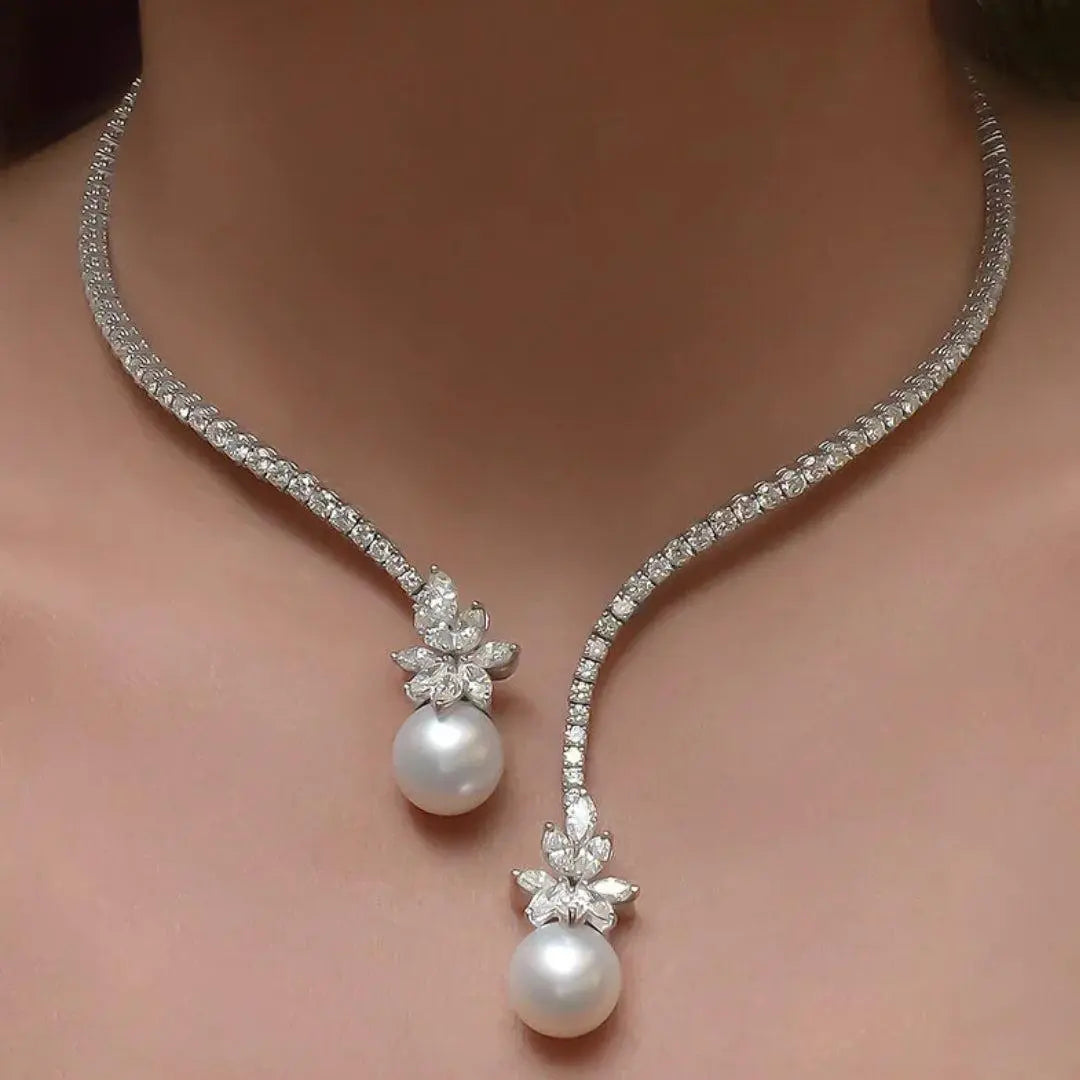 Vionelise | Collar Elegante con Perlas y Plata Esterlina Brillante