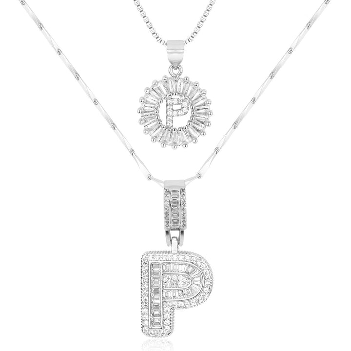 Primrose | Collares Iniciales de Letra con Diamantes (2 piezas)