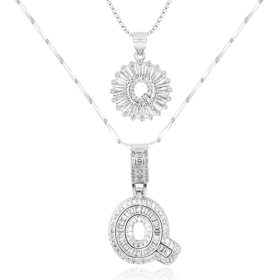 Primrose | Collares Iniciales de Letra con Diamantes (2 piezas)