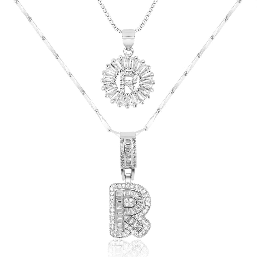 Primrose | Collares Iniciales de Letra con Diamantes (2 piezas)