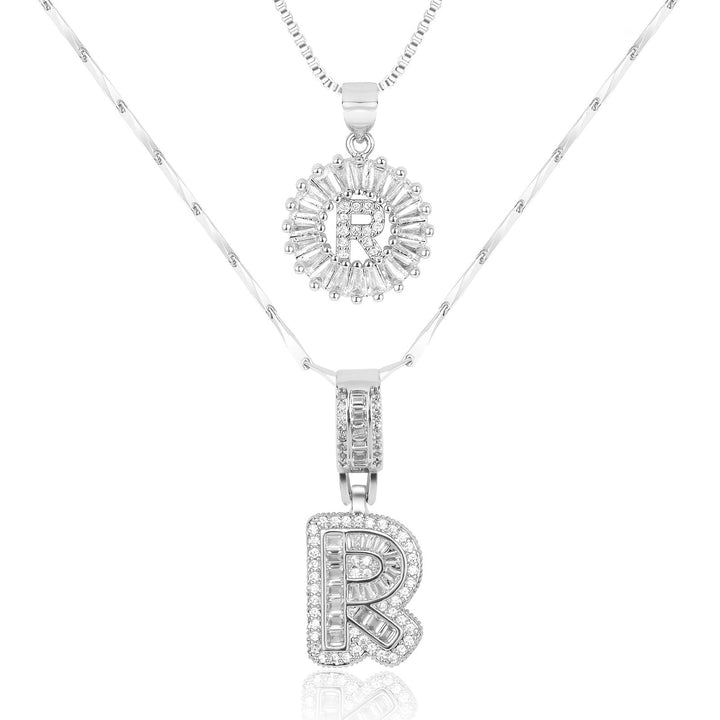 Primrose | Collares Iniciales de Letra con Diamantes (2 piezas)