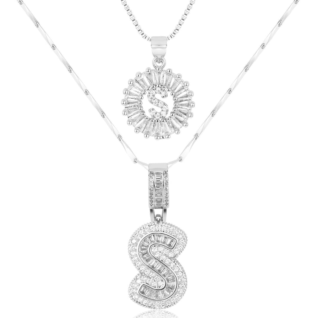 Primrose | Collares Iniciales de Letra con Diamantes (2 piezas)
