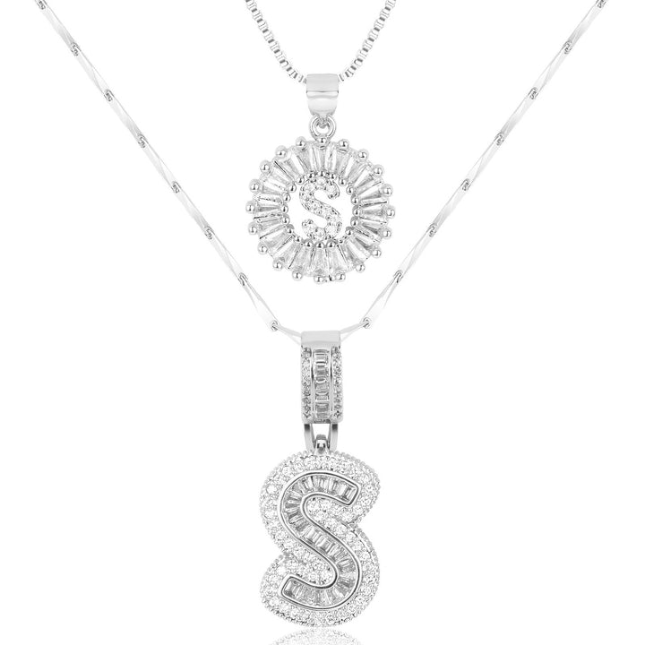 Primrose | Collares Iniciales de Letra con Diamantes (2 piezas)