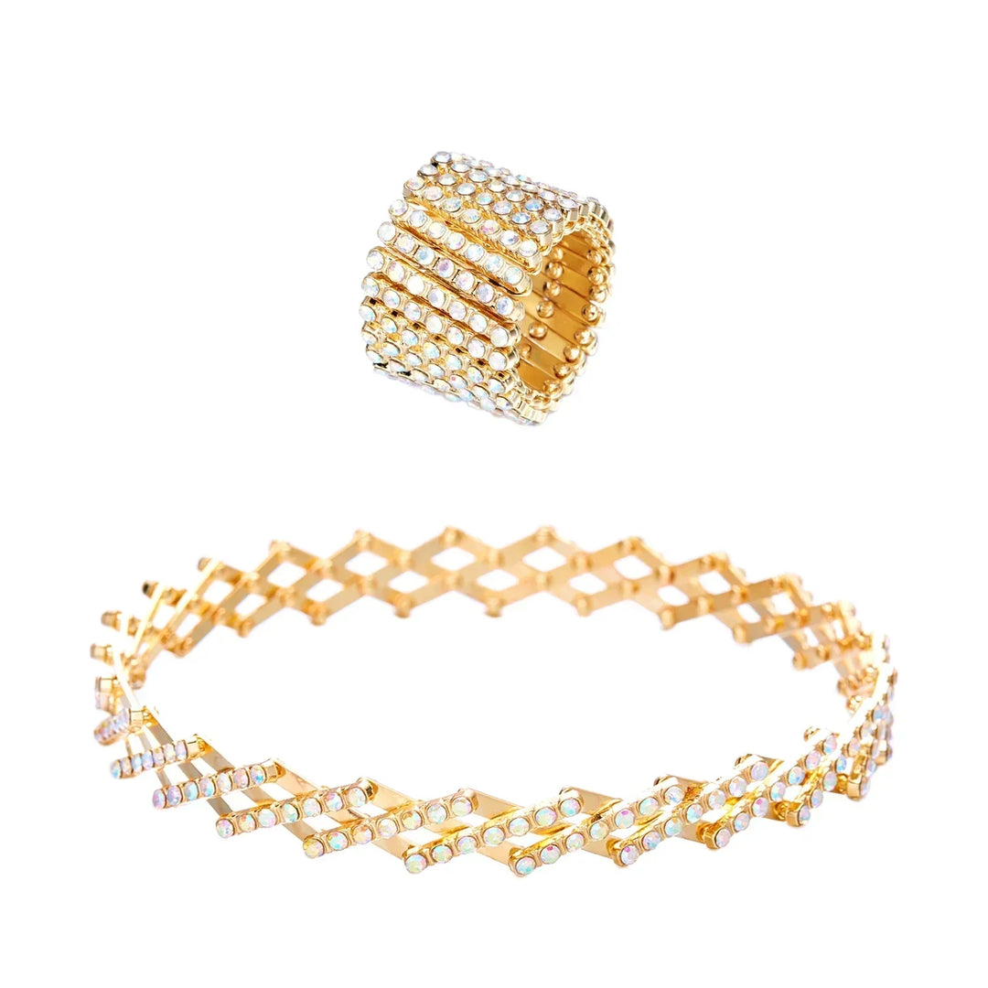 Carys | Set de Anillo y Pulsera en Acabado Dorado Elegante