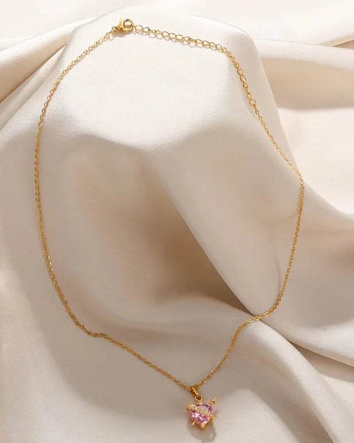 Pippa | Collar Corazón Inmaculado de María (Baño de Oro)
