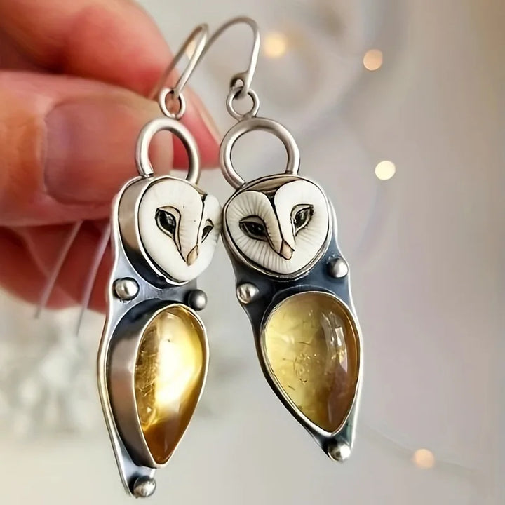 Runa | Pendientes Colgantes de Búho - Sin Níquel para Oídos Sensibles