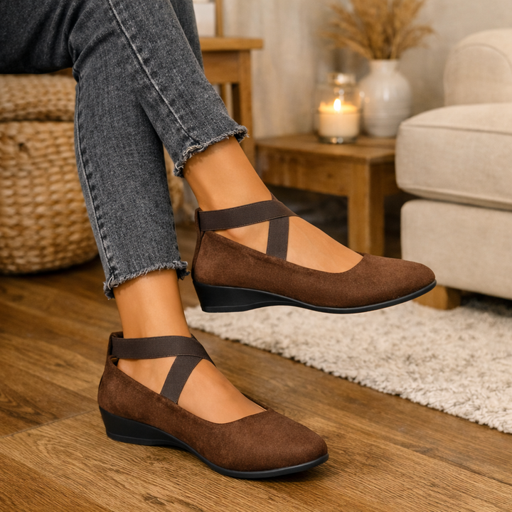 Elyssé | Flats de Cuña con Tiras Cruzadas