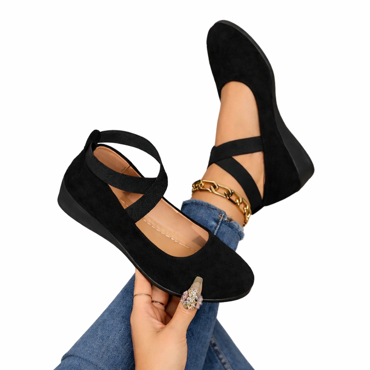 Elyssé | Flats de Cuña con Tiras Cruzadas