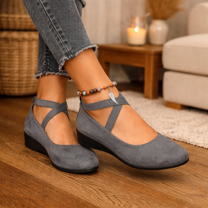 Elyssé | Flats de Cuña con Tiras Cruzadas