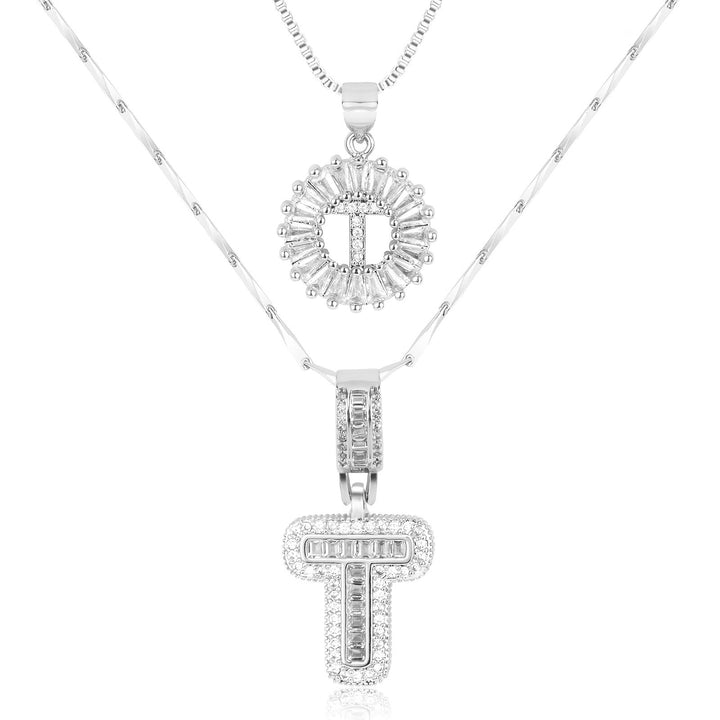 Primrose | Collares Iniciales de Letra con Diamantes (2 piezas)
