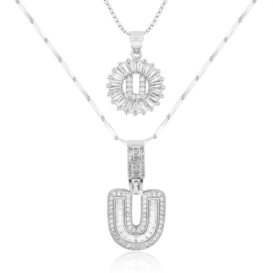 Primrose | Collares Iniciales de Letra con Diamantes (2 piezas)