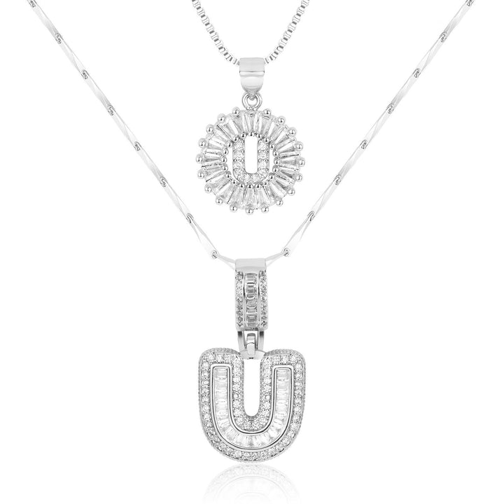 Primrose | Collares Iniciales de Letra con Diamantes (2 piezas)
