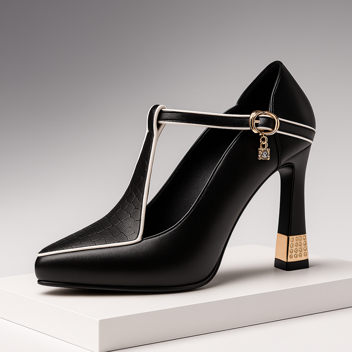 Carmen | Tacones con Correa en T y Plantilla Acolchada