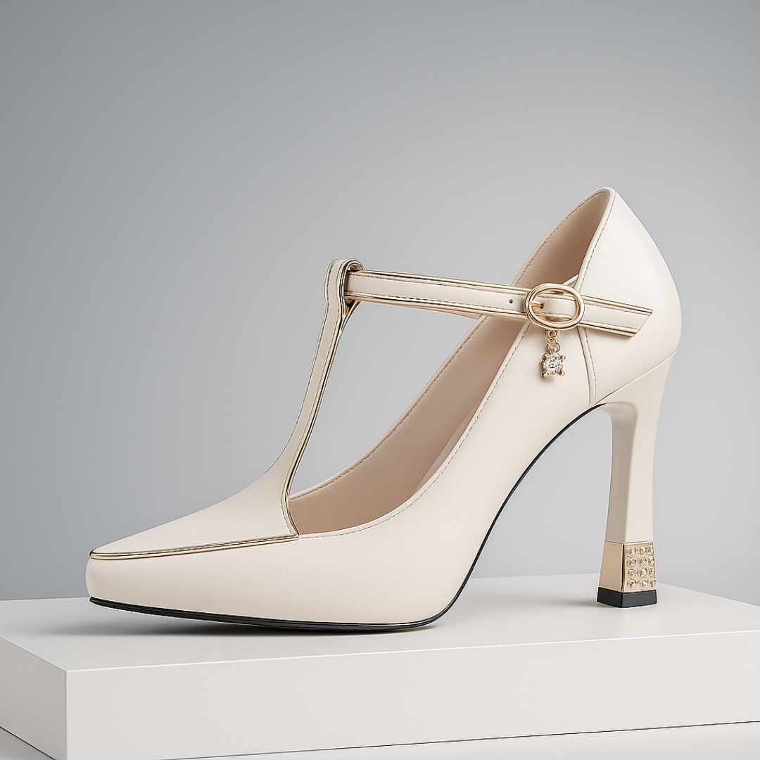 Carmen | Tacones con Correa en T y Plantilla Acolchada