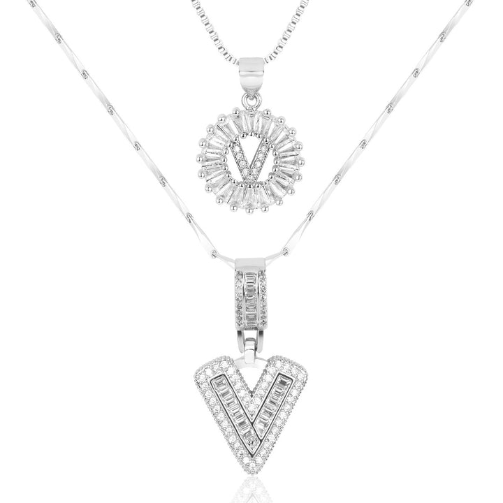 Primrose | Collares Iniciales de Letra con Diamantes (2 piezas)