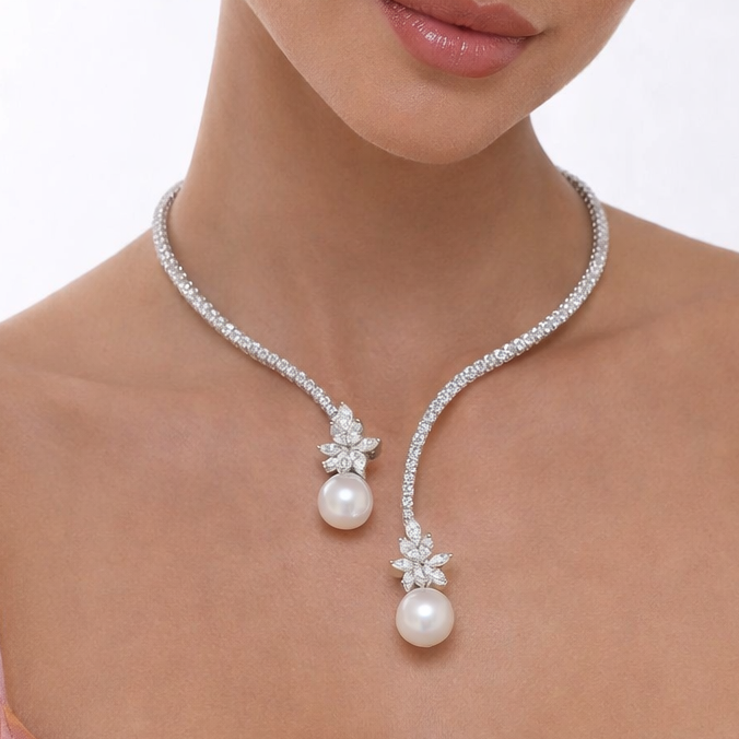 Vionelise | Collar Elegante con Perlas y Plata Esterlina Brillante