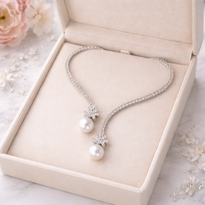 Vionelise | Collar Elegante con Perlas y Plata Esterlina Brillante