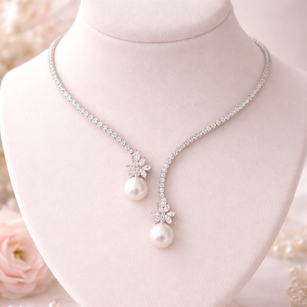 Vionelise | Collar Elegante con Perlas y Plata Esterlina Brillante
