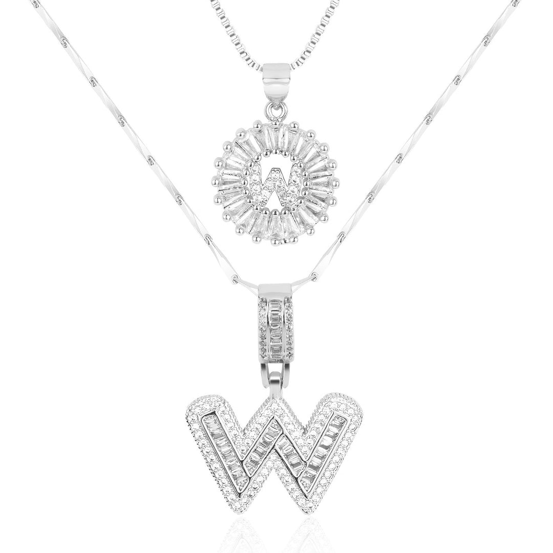 Primrose | Collares Iniciales de Letra con Diamantes (2 piezas)