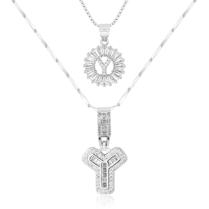 Primrose | Collares Iniciales de Letra con Diamantes (2 piezas)