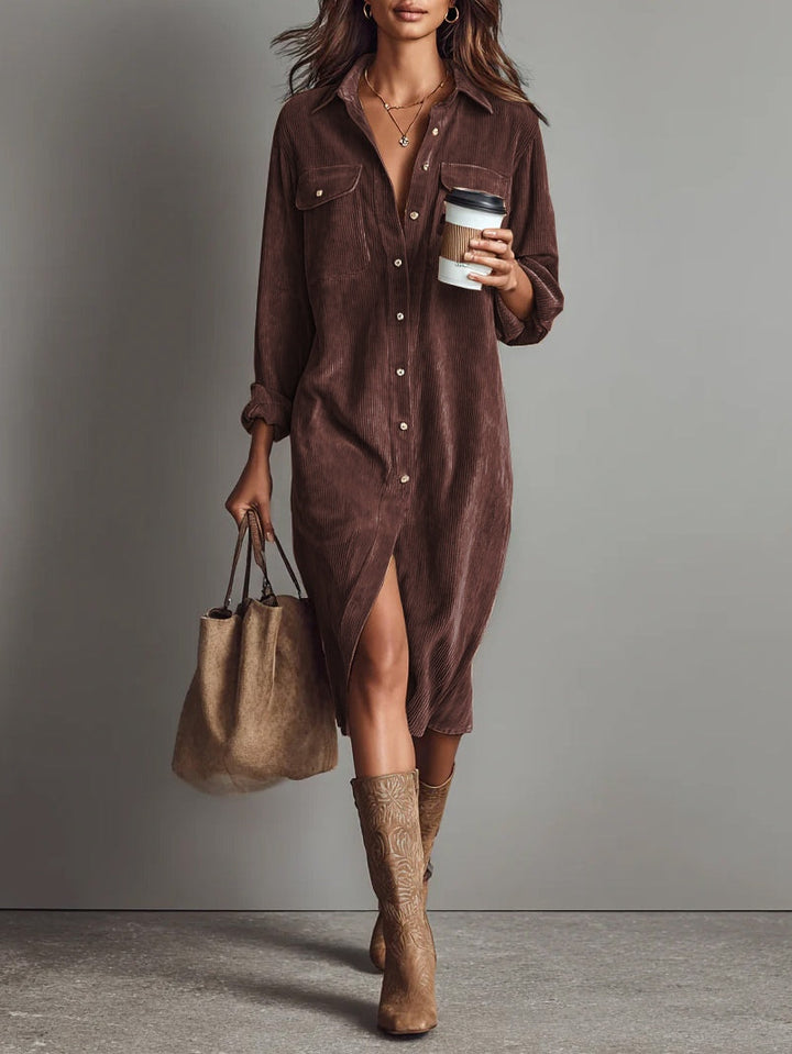 Kiara | Vestido Midi con Botones y Bolsillos