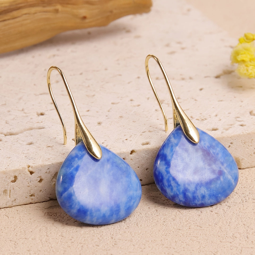 Mirea | Aretes de Piedra Natural en Forma de Gota con Estilo Elegante