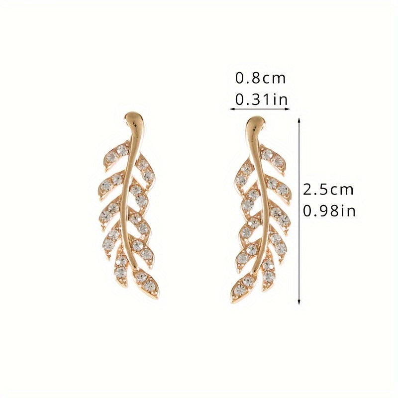 Hensleyra | Aretes Elegantes de Hoja con Diseño Hueco y Acabado Dorado