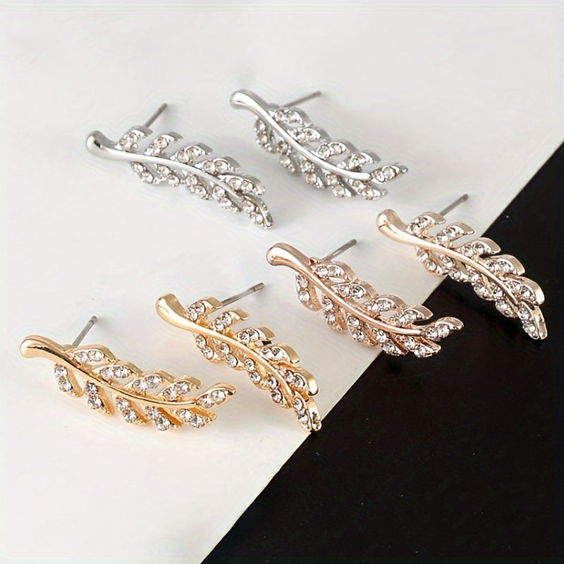 Hensleyra | Aretes Elegantes de Hoja con Diseño Hueco y Acabado Dorado