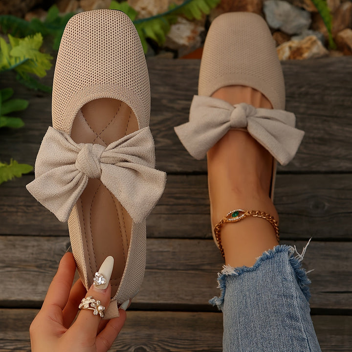 Neria | Zapatos Planos Transpirables para Mujer con Moño Decorativo