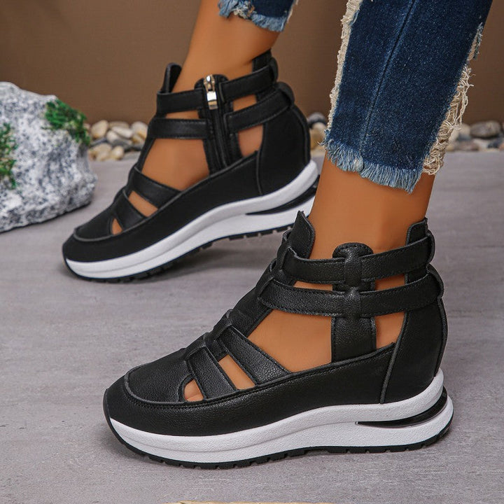 Falira | Cómodas sandalias ligeras con cuña y cremallera lateral