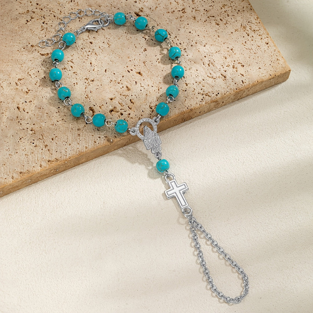 Brenton | Pulsera Rosario con Cruz de Estilo Gótico y Detalles Religiosos