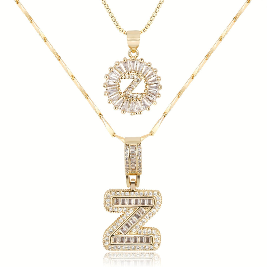 Primrose | Collares Iniciales de Letra con Diamantes (2 piezas)