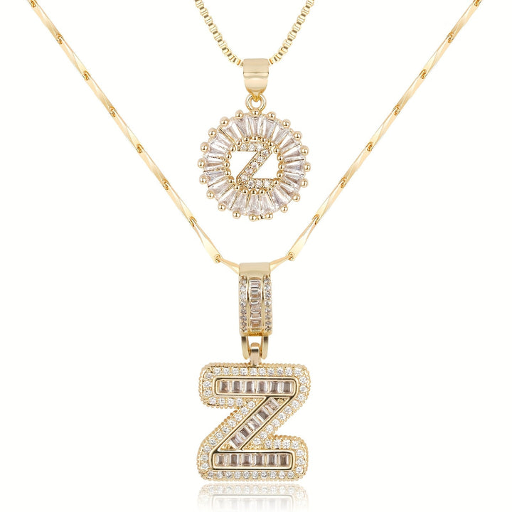Primrose | Collares Iniciales de Letra con Diamantes (2 piezas)