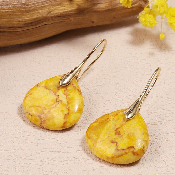 Mirea | Aretes de Piedra Natural en Forma de Gota con Estilo Elegante