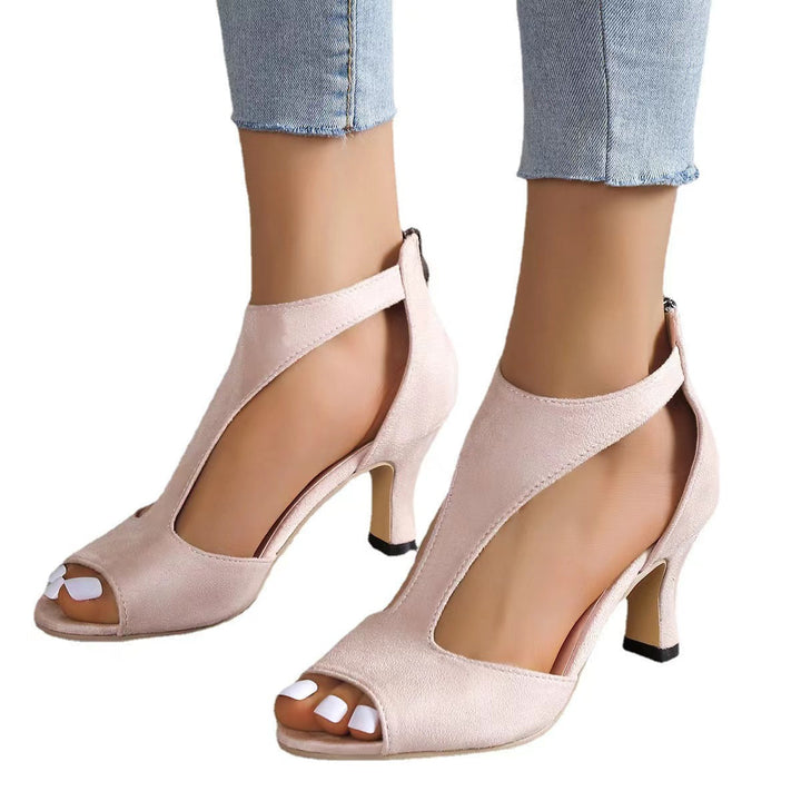 Alouettea | Tacones Corte Lateral Curvo Peep Toe