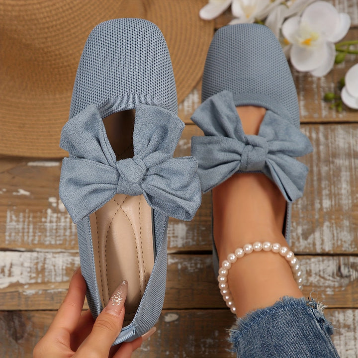 Neria | Zapatos Planos Transpirables para Mujer con Moño Decorativo