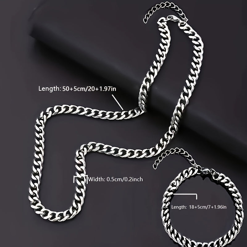 Tennyson | Conjunto de Collar y Pulsera de Cadena con Estilo Urbano Moderno