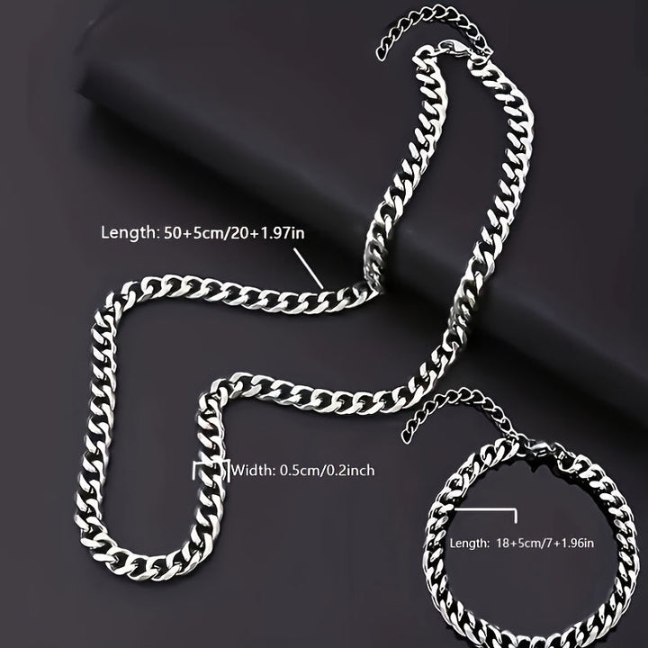 Tennyson | Conjunto de Collar y Pulsera de Cadena con Estilo Urbano Moderno