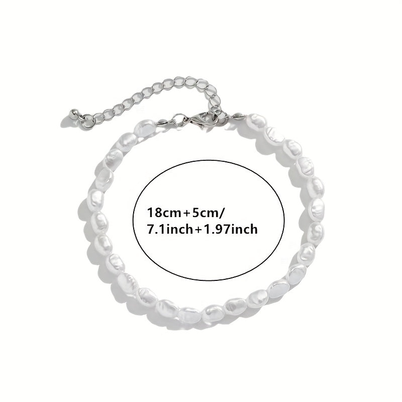 Bailey | 1pc Pulsera de Perlas Imitación Barroca Irregular de Moda con Temperamento Personalizado